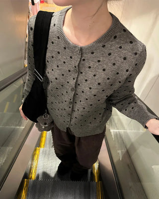 Polka Dot Round Cardigan