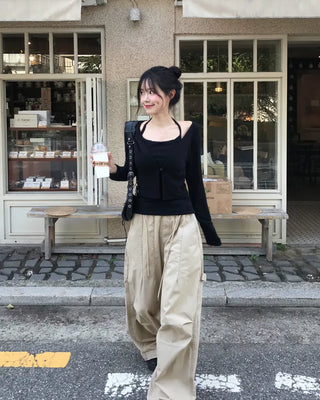 [2-way] Carpenter Tucked Wide Pants