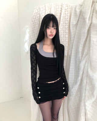See-through bolero cardigan