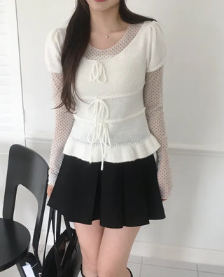 Polka Dot See-Through Layered T-Shirt