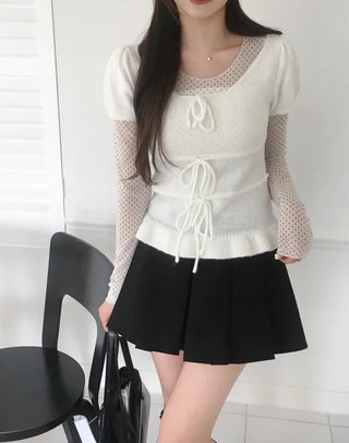 Polka Dot See-Through Layered T-Shirt