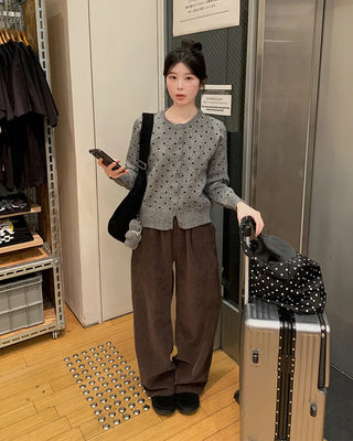 Polka Dot Round Cardigan