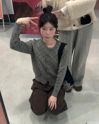 Polka Dot Round Cardigan