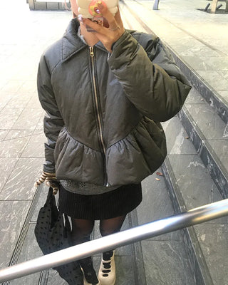 Padded Zip Peplum Jacket