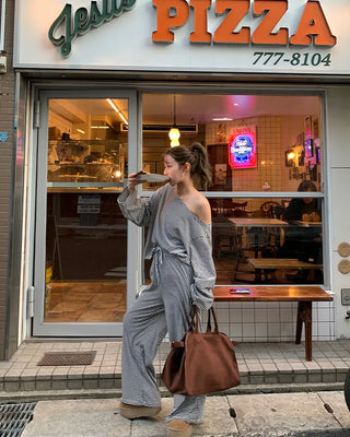 Asymmetrical Border T-shirt & Pants Set