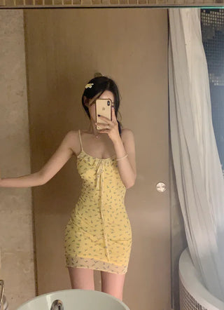 Frilled Ribbon Sleeveless Dress