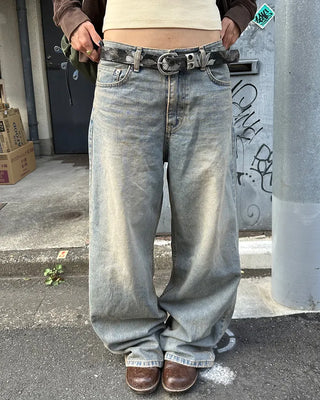 Maddie Beard Wash Wide Jeans
