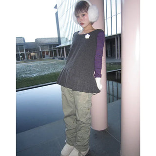Pleated hem sleeveless tunic