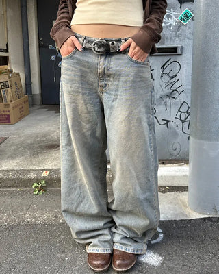 Maddie Beard Wash Wide Jeans