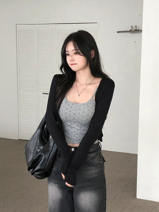 Back pocket denim pants