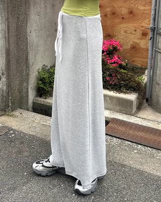 Two-tone string point long skirt