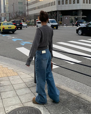 Heart Stud Point Denim Pants