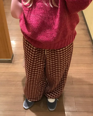 Checkered Pants with Waistband