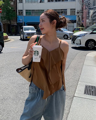 Frilled camisole blouse