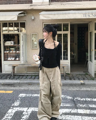 [2-way] Carpenter Tucked Wide Pants