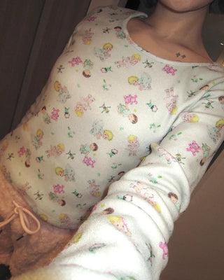 Baby Jewel Neck Cropped Fleece-Lined Cut and Sew Top