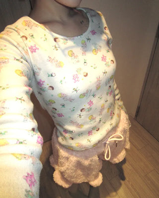 Baby Jewel Neck Cropped Fleece-Lined Cut and Sew Top