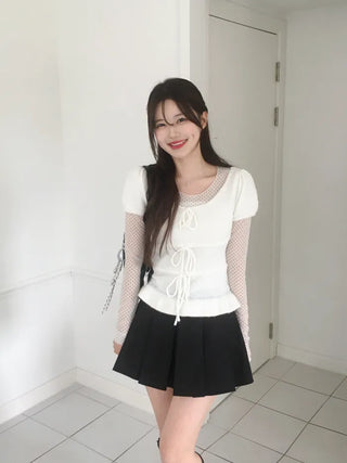 Polka Dot See-Through Layered T-Shirt