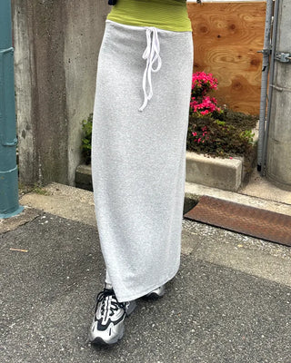 Two-tone string point long skirt