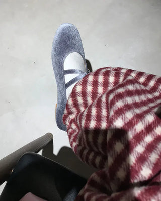 Velvet Mary Jane Flat Shoes