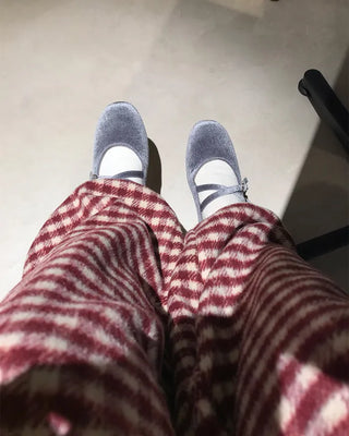Checkered Pants with Waistband