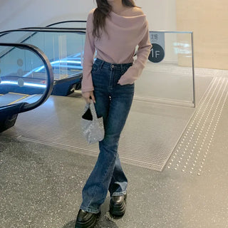 Drape Off-Shoulder Fleece T-Shirt