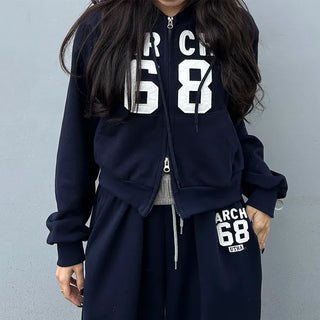 68 Patch Cropped Hoodie