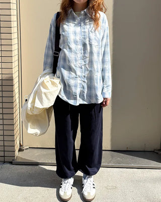 Oversized pastel check shirt