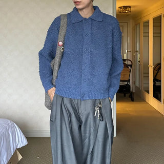 Boucle color knit cardigan