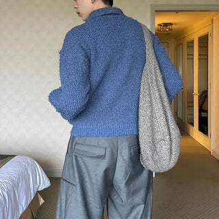 Boucle color knit cardigan