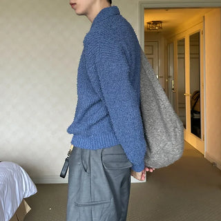 Boucle color knit cardigan