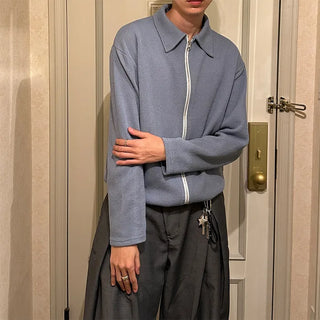 2-way zip knit cardigan