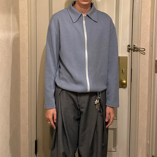 2-way zip knit cardigan