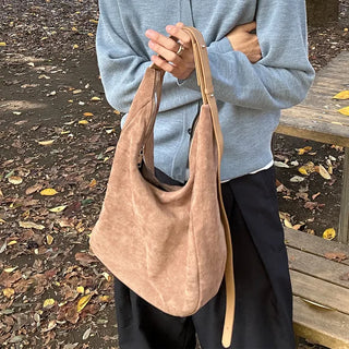 Strap Suede Shoulder Bag