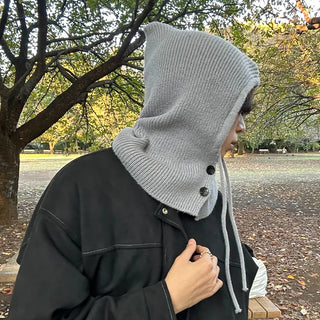 Button-up knit balaclava