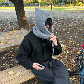 Button-up knit balaclava