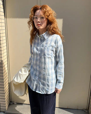Oversized pastel check shirt