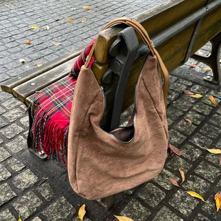 Strap Suede Shoulder Bag