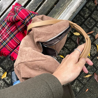 Strap Suede Shoulder Bag