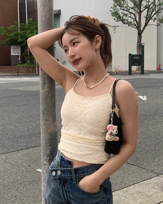 Camisole with lace pads