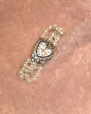 Heart Cubic Double Pearl Bracelet