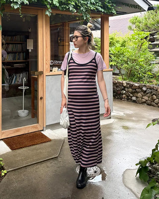 Triple Border Camisole Maxi Dress