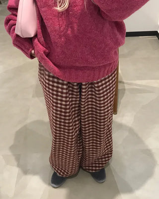 Checkered Pants with Waistband