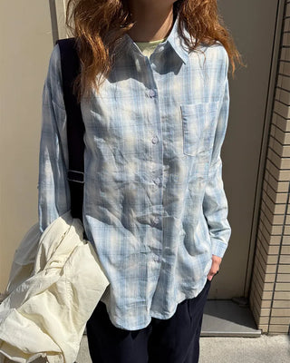 Oversized pastel check shirt