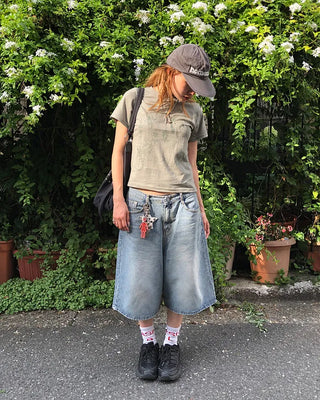 Tattoo illustration semi-cropped half t-shirt