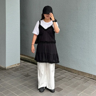 Frilled tiered mini dress