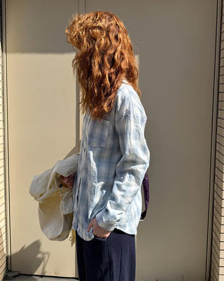 Oversized pastel check shirt