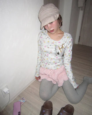 Baby Jewel Neck Cropped Fleece-Lined Cut and Sew Top