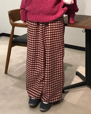 Checkered Pants with Waistband