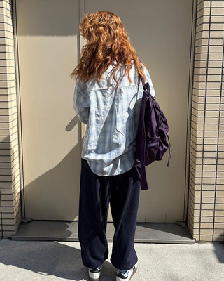 Oversized pastel check shirt